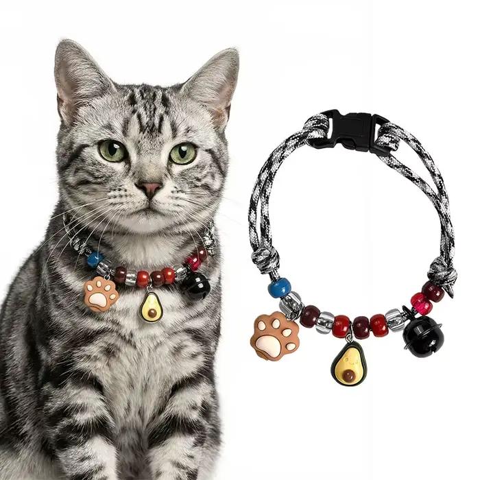 Collier pour chaton avec clochette, collier réglable pour chats de petite et moyenne taille, collier