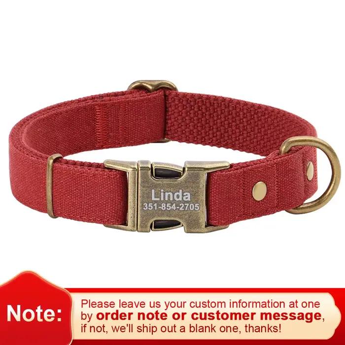 Collier de chien personnalisé colliers de chiens en nylon durables collier de boucle de nom d'identi