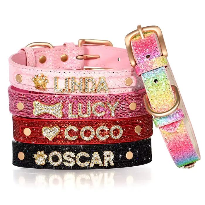 Collier personnalisé pour petits chiens Chihuahua, strass scintillants, breloques personnalisées pou