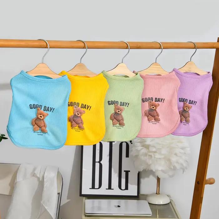 Vêtements pour chiens printemps été animal de compagnie chiot gilet chat Cool mousse ours imprimé ét