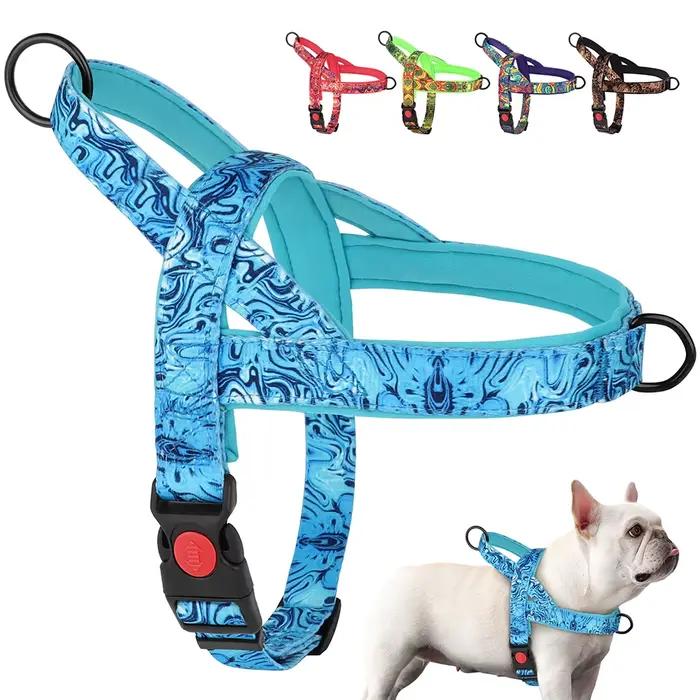 Harnais en Nylon pour chien, sans traction, solide, réglable, gilet d'entraînement de marche pour an