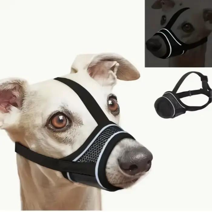 Muselière pour chien respirante en maille, anti-morsure, anti-aboiement, anti-mastication, avec sang