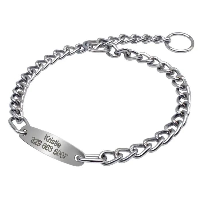Collier ras du cou personnalisé pour chien, chaîne pour animaux de compagnie, entraînement, identifi