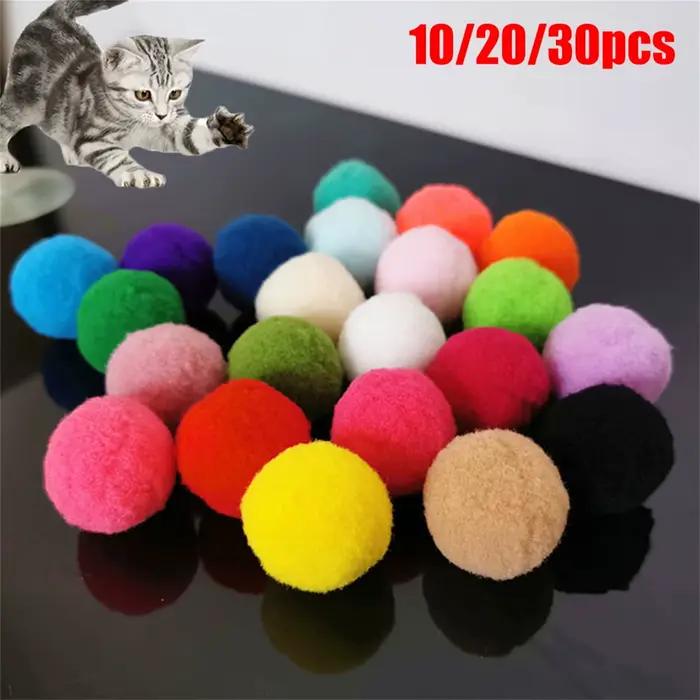 Jouets d'entraînement pour chat, 10/20/30 pièces, chatons créatifs, Mini pompons, jeux, balle en pel