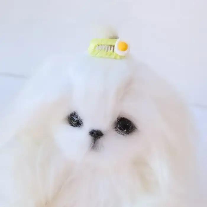 Pinces à cheveux pour chien, mignon, épingle à cheveux pour chiot, chat, fait à la main, nœud pour a