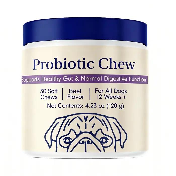 Friandises probiotiques pour chiens - Probiotiques pour chiens pour la santé intestinale, la diarrhé