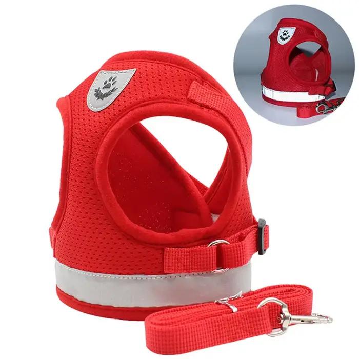 Ensemble de laisse de plomb réglable pour animal de compagnie, coulée et évasion, lien en maille, co