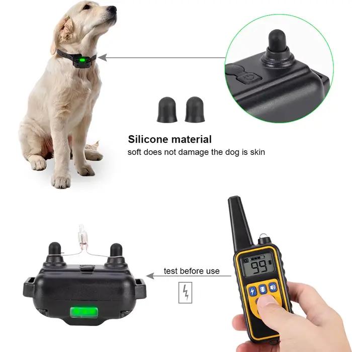 Collier Électrique Anti-Aboiement pour Chien, Étanche, avec Télécommande, Rechargeable, Dispositif d