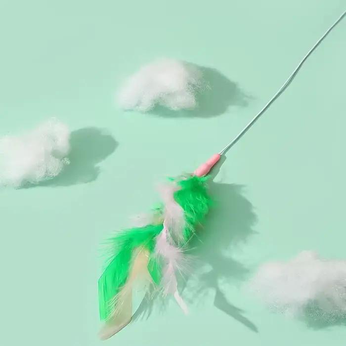 Jouets pour chats, baguette à plumes, jouet interactif pour chaton, avec Super ventouse détachable, 