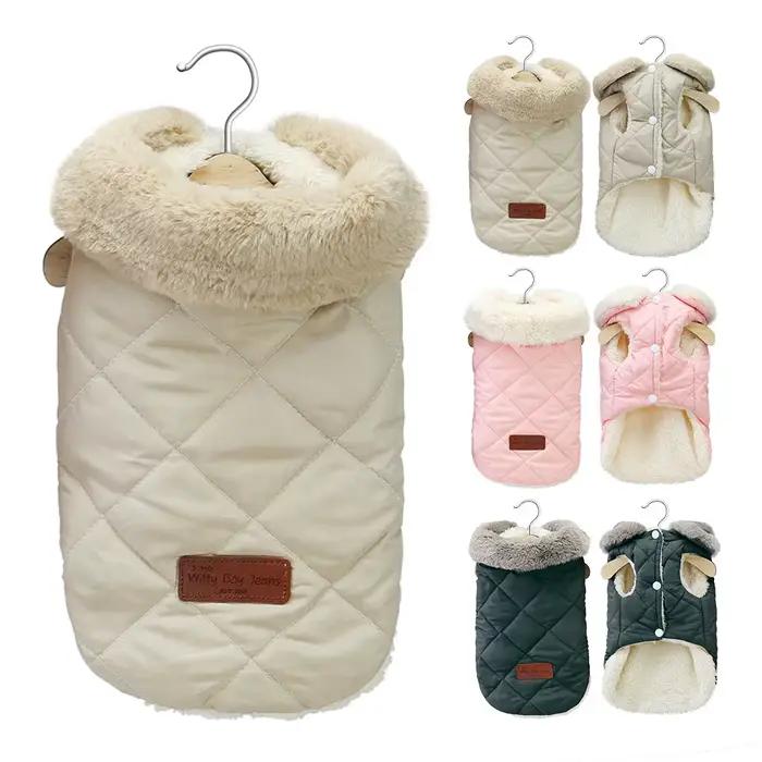 Chaud Chihuahua chien chat vêtements hiver col de fourrure petits chiens chiot manteau épais coton v