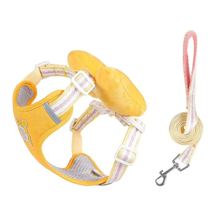 Harnais pour chien avec nœud, laisse pour animaux de compagnie réglable pour petits chiens comme le 