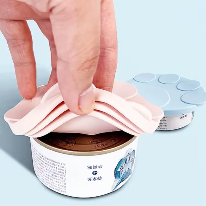 Couvercle de stockage de boîte de conserve en forme de patte de chat mignon, couvercle de boîte réut