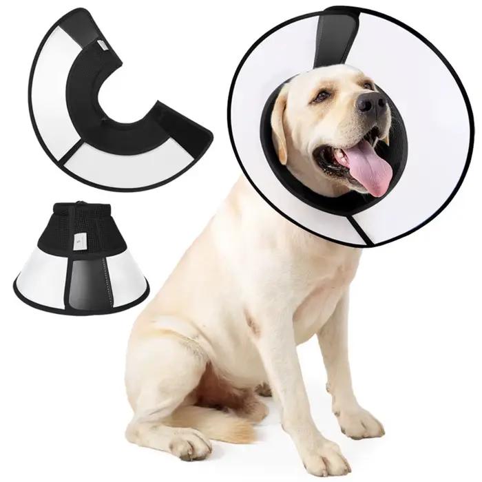 Collier élisabéthain respirant pour chien, réglable, anti-rayures, couverture Anti-léchage, empêche 