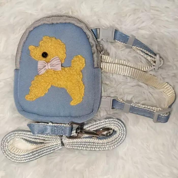 Gilet souple réglable pour animaux de compagnie avec sac à dos et laisse pour chiens de petite et mo