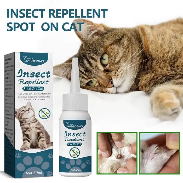 Gouttes anti-puces pour animaux de compagnie – Élimination des puces, tiques, poux, acariens chez le
