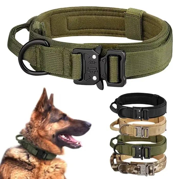 Produits pour animaux de compagnie collier tactique pour chien en plein air boucle en métal respiran