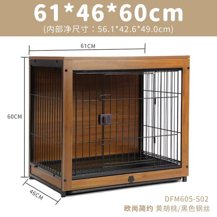Caisse pour chien, stylo d'intérieur en bois pour animaux de compagnie, maison avec bac à litière, c