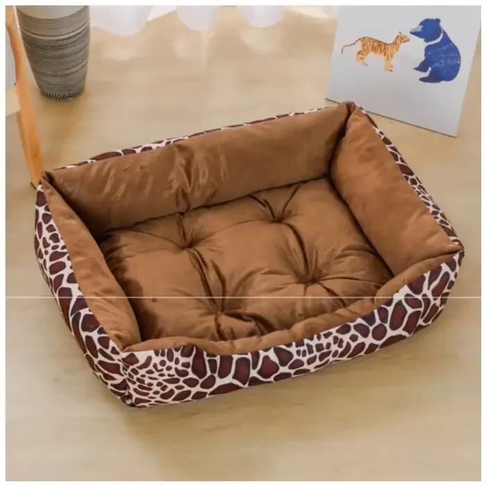 Lit carré pour chiens, accessoires pour animaux de compagnie, canapé-lit apaisant en peluche, coussi