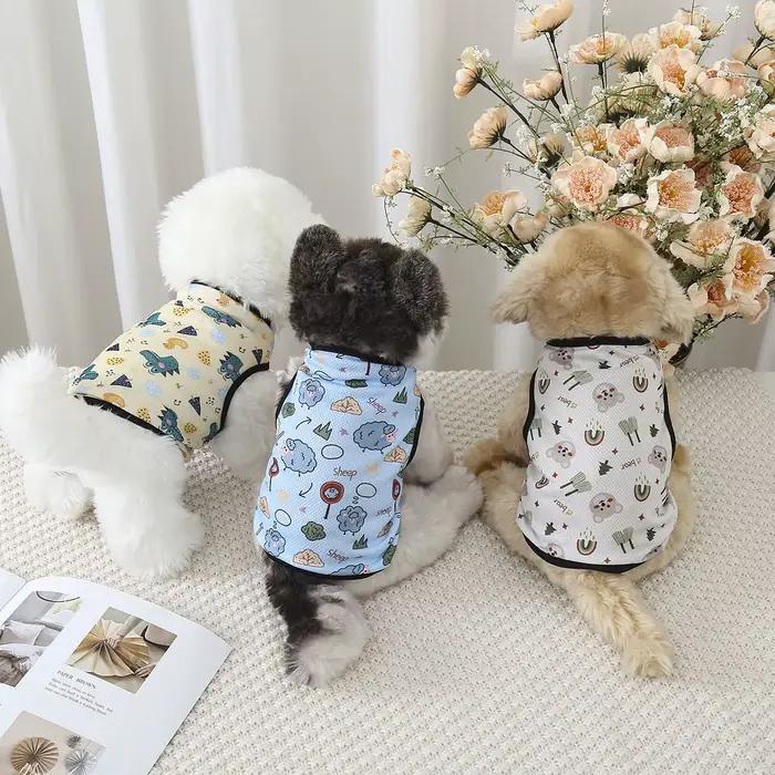 Costume de chien de compagnie mignon de dessin animé imprimé chien sweat respirant Chihuahua Teddy d