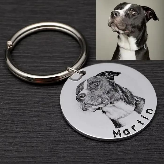 Plaque d'identification personnalisée pour chien avec photo, nouvelle médaille pour collier de chien