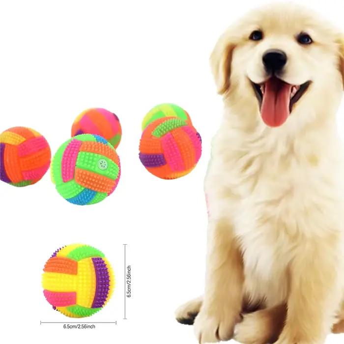 Jouet de balle pour chien qui brille dans l'obscurité, boule à mâcher gonflable LED avec batterie sc