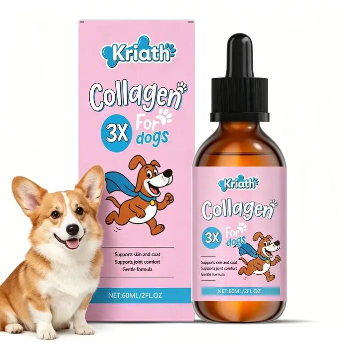 Gouttes de collagène pour chien 60 ml, soutien à la santé des os et des articulations, soin de la pe