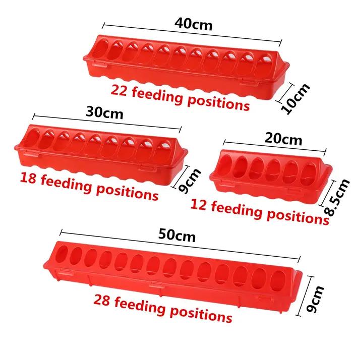 Mangeoire pour poulet 20/30/40/50Cm, Double rangée, 12/18/22/28 trous, pour volaille, alimentation à