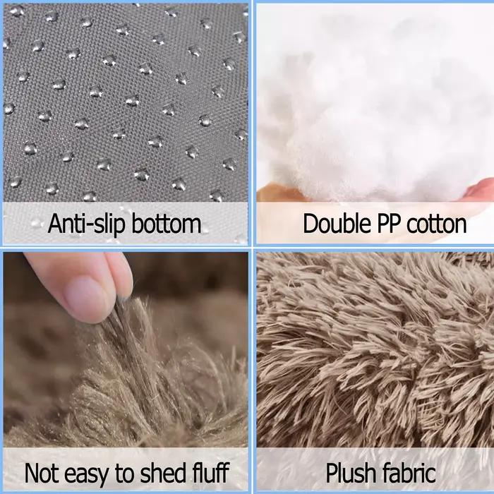 Lit rond pour animaux de compagnie pour grand chien, beignet, Long lit en peluche pour chat, maison 