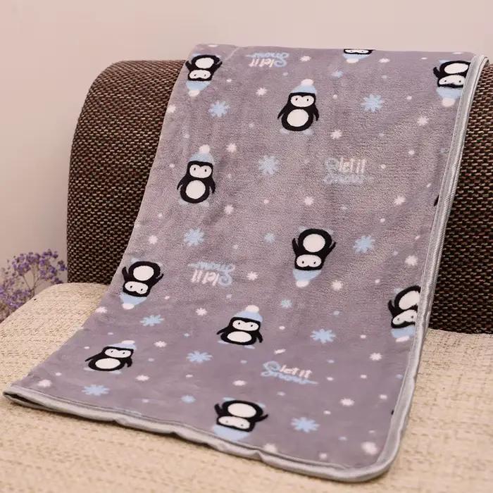 Couverture en flanelle douce pour chien, mignon imprimé de dessin animé, drap de lit pour animaux de