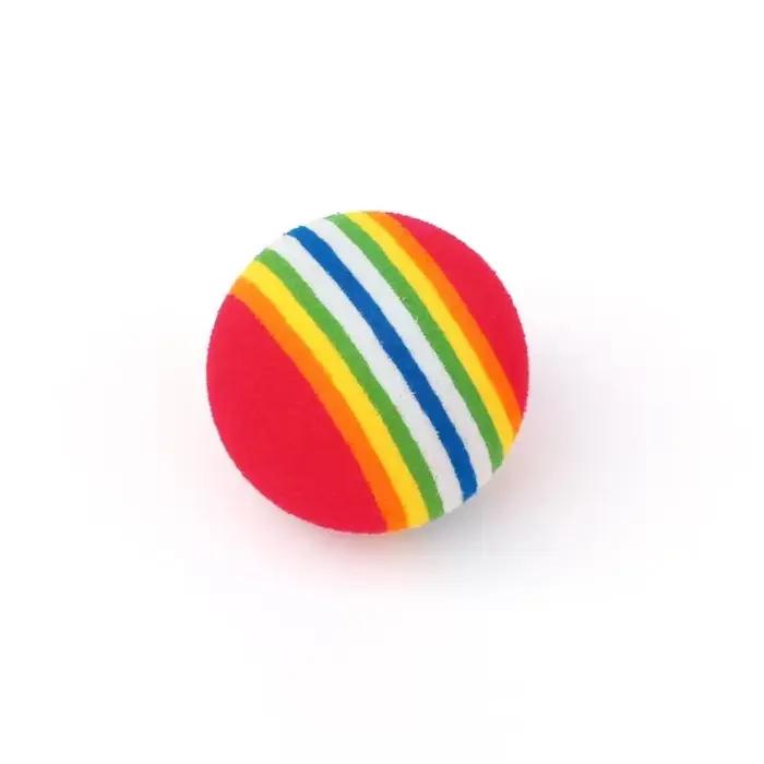 Jouet de dentition coule ChFukToy pour animaux de compagnie, boule à rayures arc-en-ciel, jouets mol