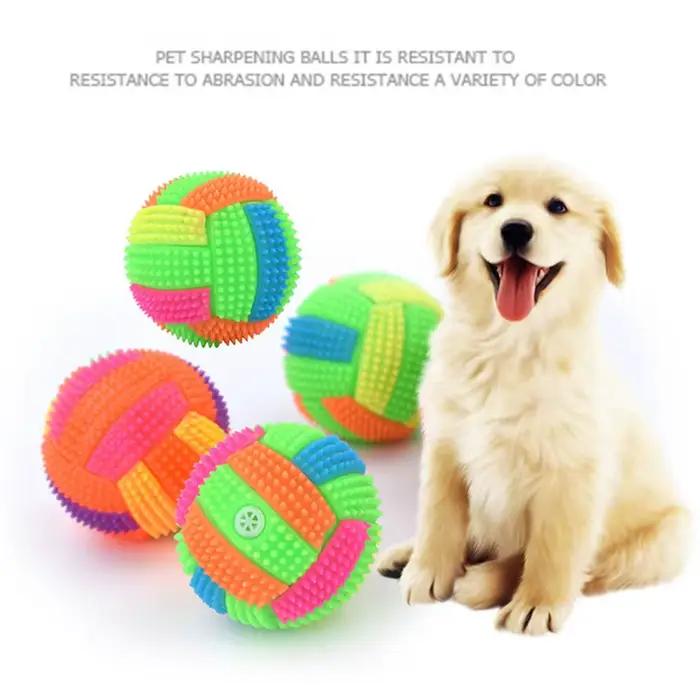 Jouets à mâcher pour chiens de petite à grande race, balles scintillantes en caoutchouc Non toxique 
