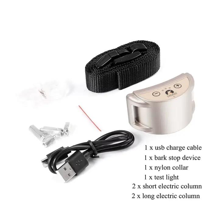 Collier de dressage pour chien, Anti-aboiement, automatique, Anti-aboiement, Rechargeable par USB, e