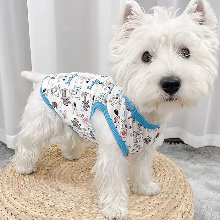 Gilet en coton pour chiens, vêtements pour petits chiens, Chihuahua, animaux d'été, gilet de dessin 