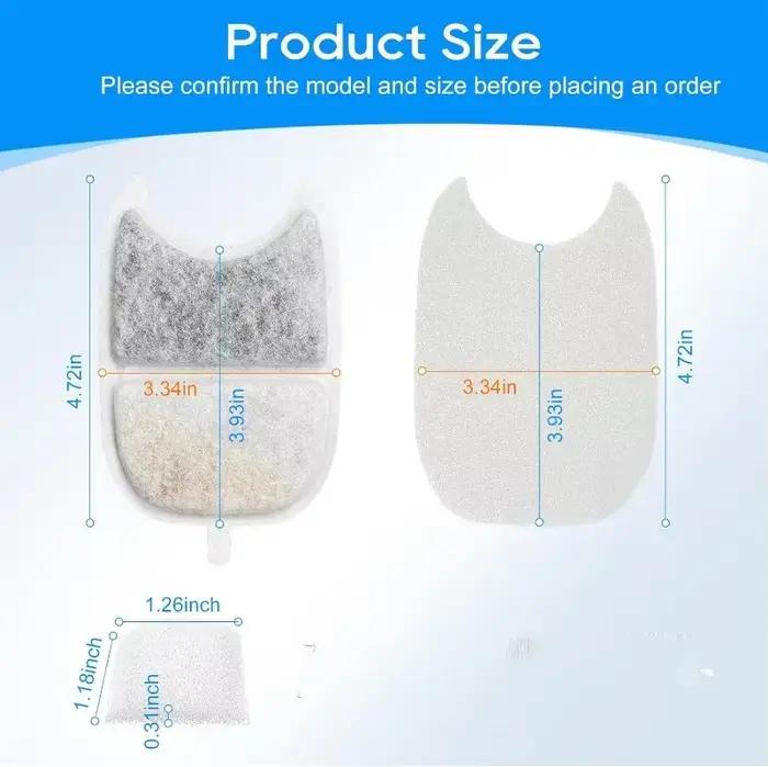 Paquet de 5/8 filtres + éponges filtre de fontaine d'eau pour animaux de compagnie de remplacement p