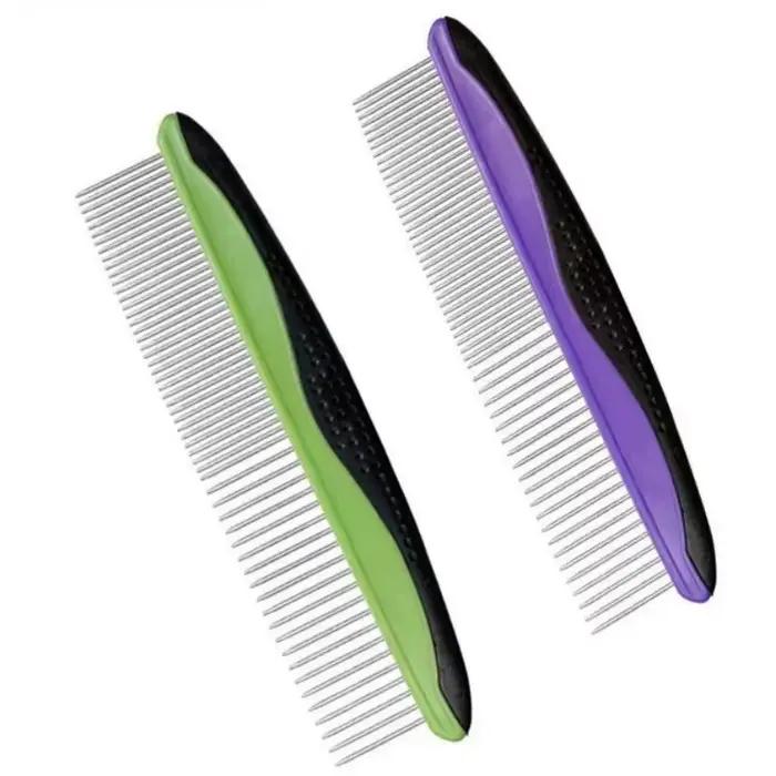 Peigne portable en acier inoxydable pour chien, brosse de toilettage pour animaux de compagnie, ouve