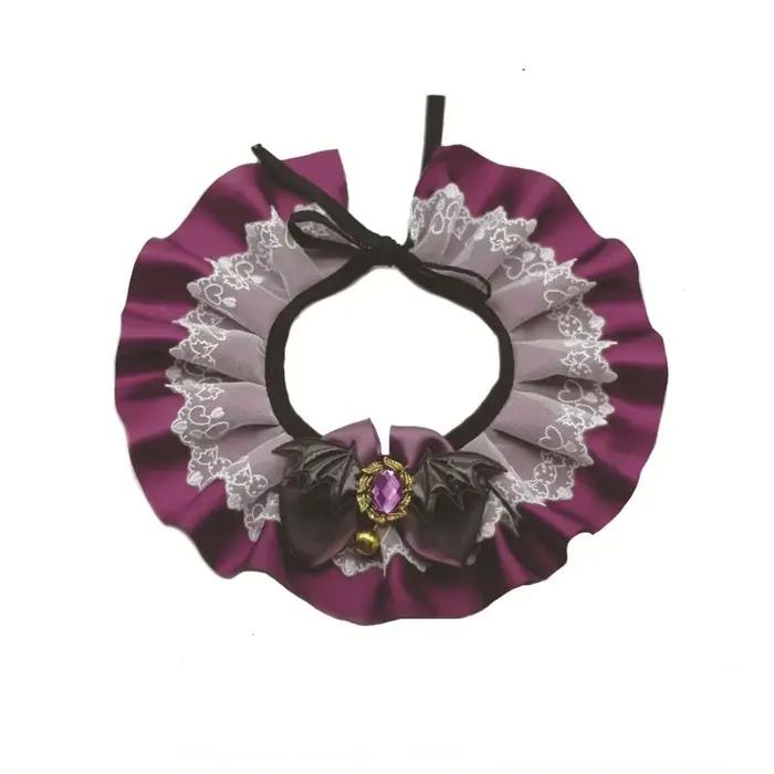 Collier créatif en dentelle pour chien et chat, Halloween, Cool et réglable, mignon et exquis, bavoi