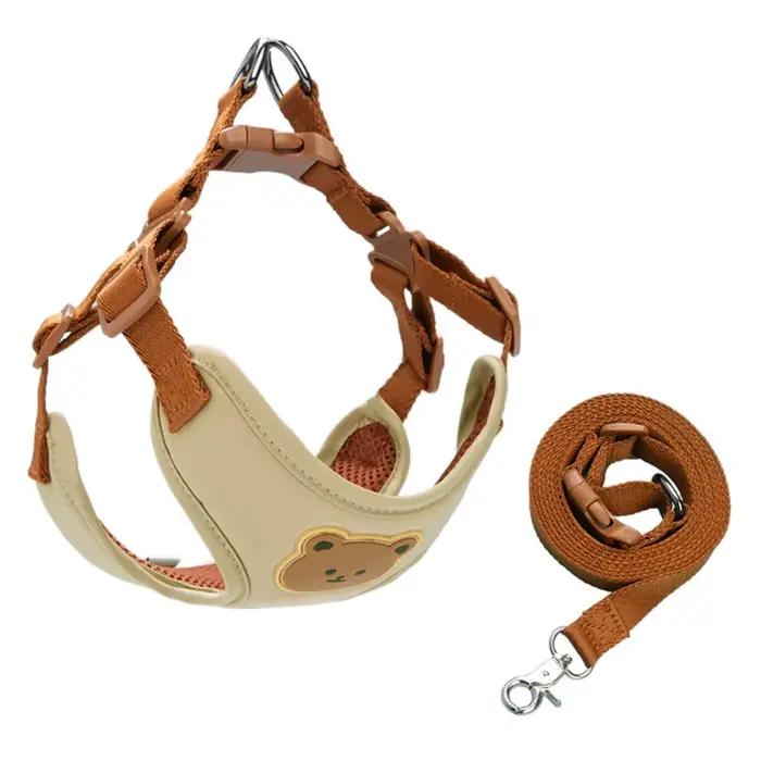 Harnais pour animaux de compagnie, mignon, laisse Anti-fuite, réglable, collier pour chien, sans tra