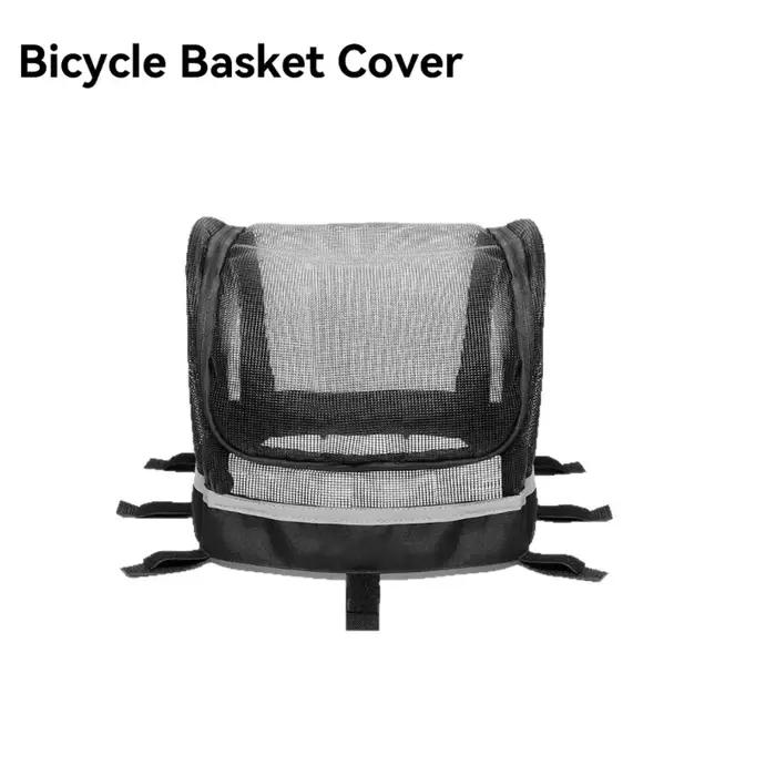 Housse de panier de vélo sécurisée pour animaux, avec ouvertures de ventilation et bande réfléchissa