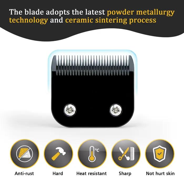 Tondeuse de toilettage noire détachable pour chien, ensemble de lames en acier inoxydable, Compatibl
