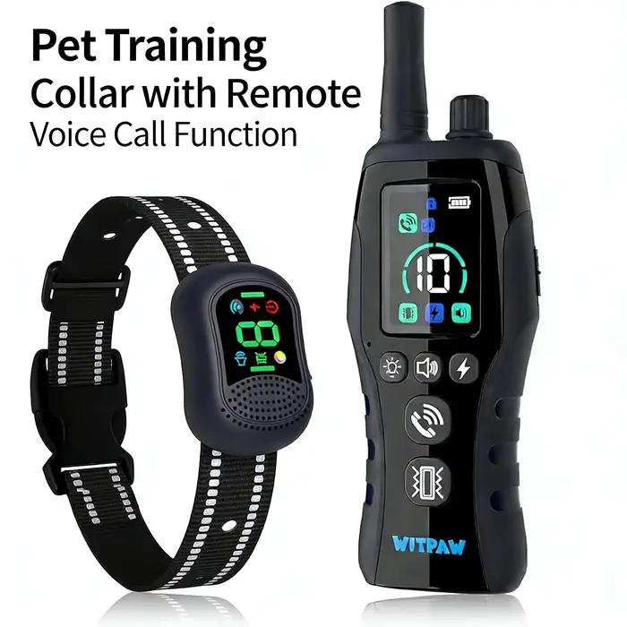 Collier de dressage pour chien avec télécommande, 4900 pieds de portée, 0-10 niveaux de sécurité, ét