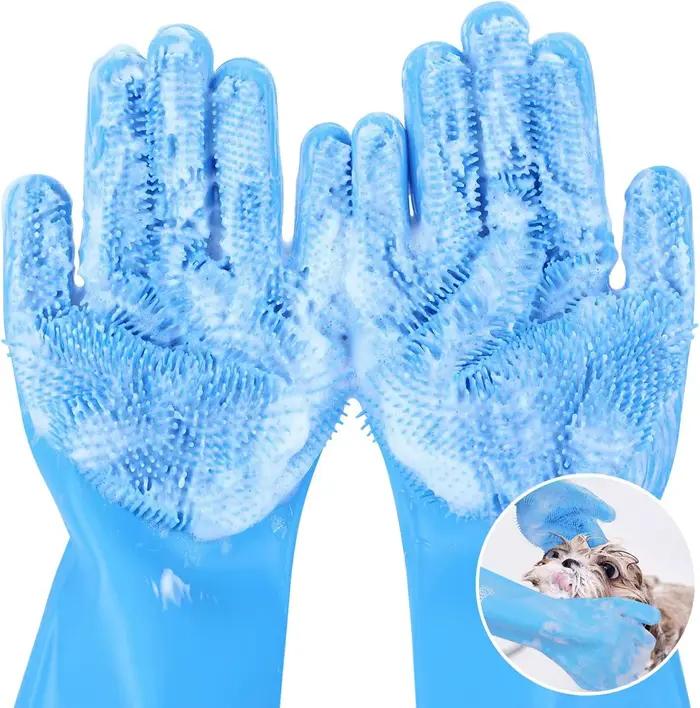 Gants de bain pour toilettage pour animaux de compagnie, shampoing pour chien et chat, épurateur, ma