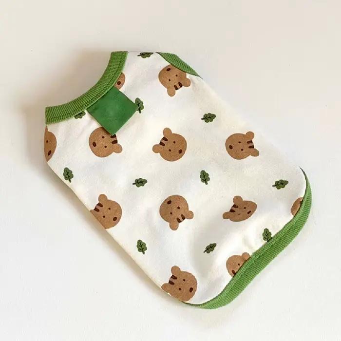 Vêtements pour animaux de compagnie chiot gilet d'été mince poméranien pull ours imprimé T-shirt Ted