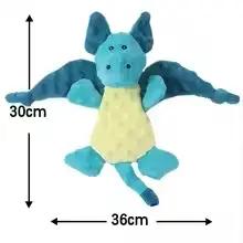 Jouet pour chien en peluche à texture pointillée, en forme de dragon de dessin animé, couineur, rési