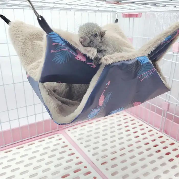 Hamac chaud d'hiver pour animaux de compagnie, Double couche épaisse en peluche pour Hamster, Chinch