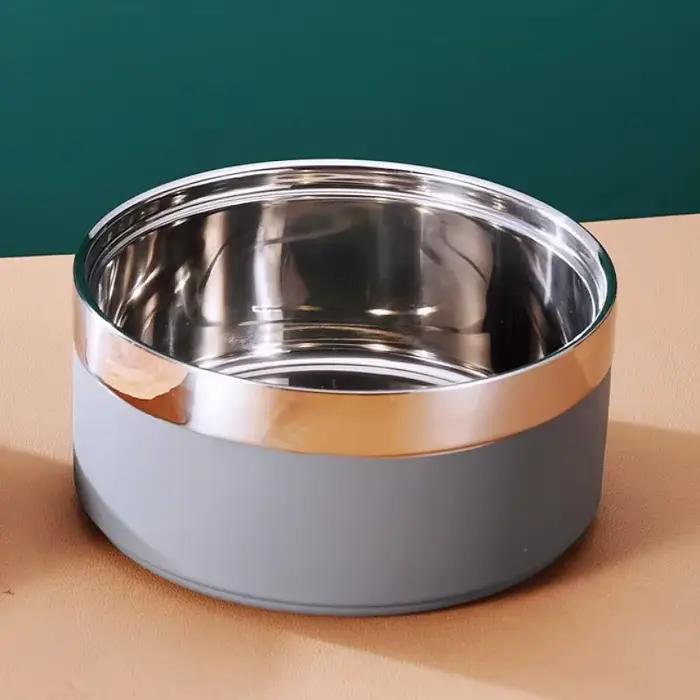 Gamelle à double couche en acier inoxydable pour chiens et chats, bol à eau, mangeoire, fournitures 