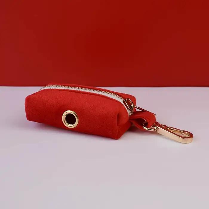 Ensemble collier et laisse pour chien en velours rouge, pour chiens de petite, moyenne et grande tai