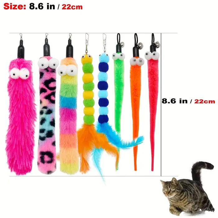 Baguette pour chat, 9 pièces, jouets en plumes, jouets interactifs pour chat, ver pour chats d'intér
