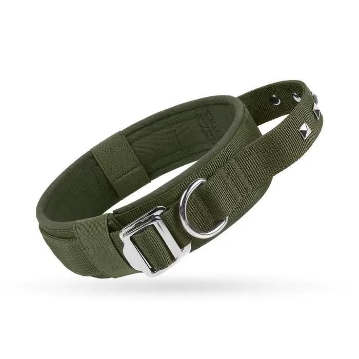 Collier d'entraînement pour chien réglable et pratique, respirant, robuste, avec rivets, boucle en m