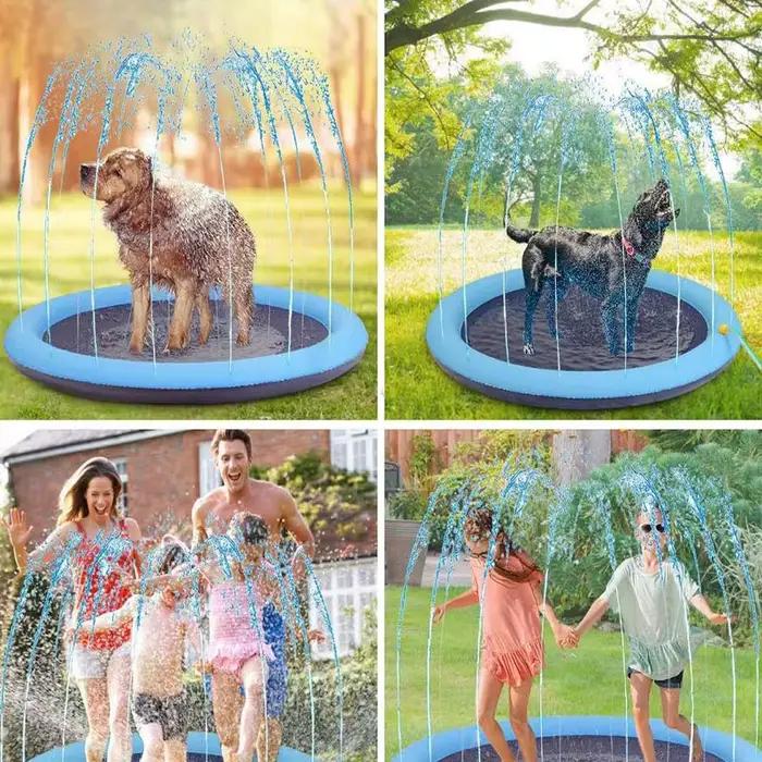Piscine gonflable pour animaux de compagnie d'été, arroseur d'eau, jeu de polymères refroidissants, 
