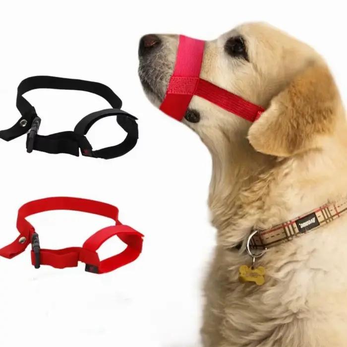Sangles de réglage masque petits chiens en Nylon souple muselière pour chien réglable Anti-morsure r